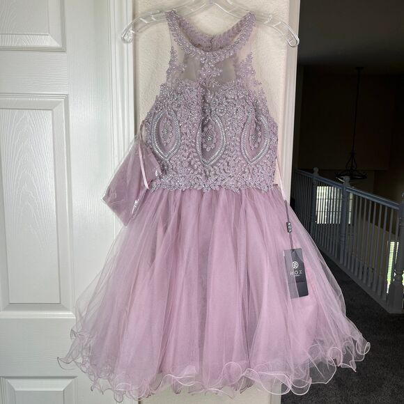 Nox Anabel Sparkly Lace Applique Bodice Tulle Cocktail Mini Dress-New Size S - Picture 3 of 12